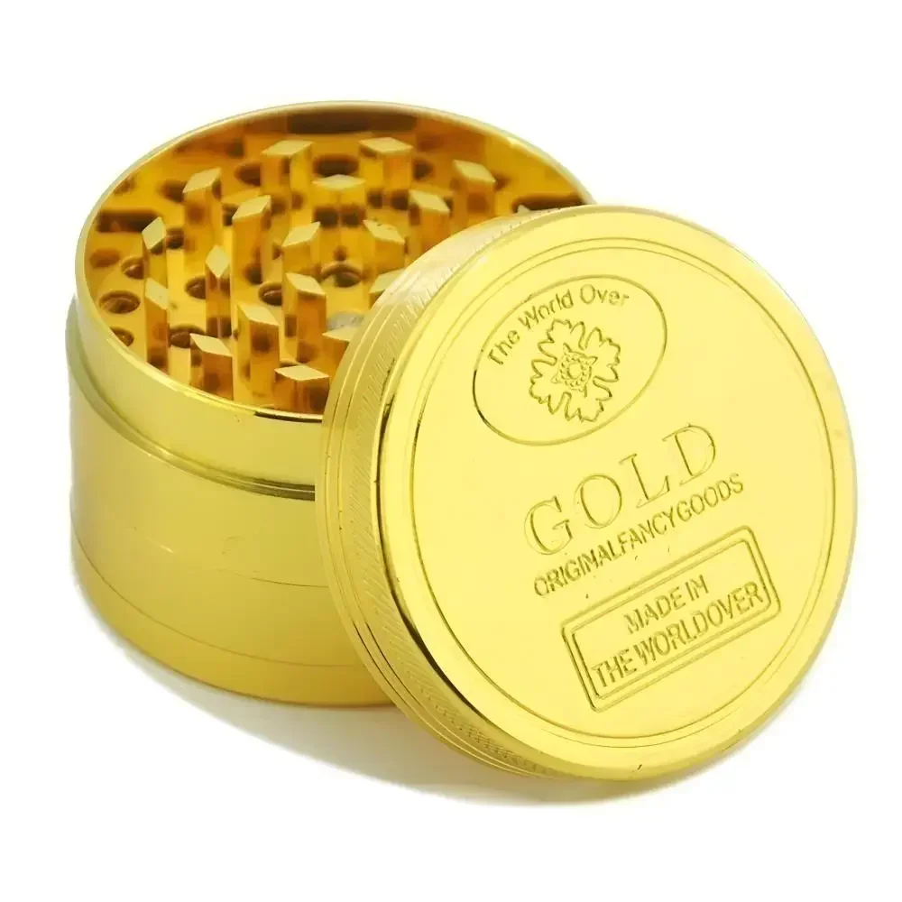 Kitchen Gadgets Gold - Herb Grinder 3/4 Parts Zinc Alloy