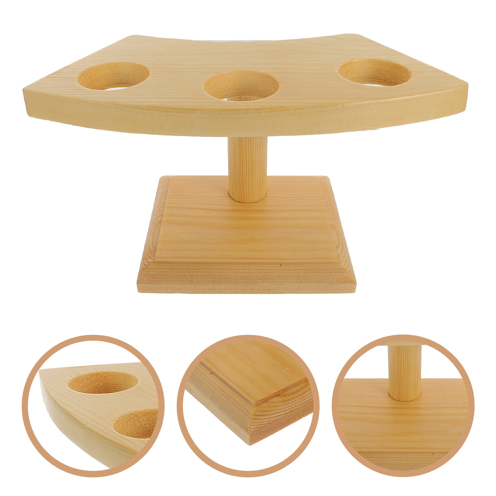 Kitchen Gadgets Gold - Wooden Ice Cream Cone Holder Stand