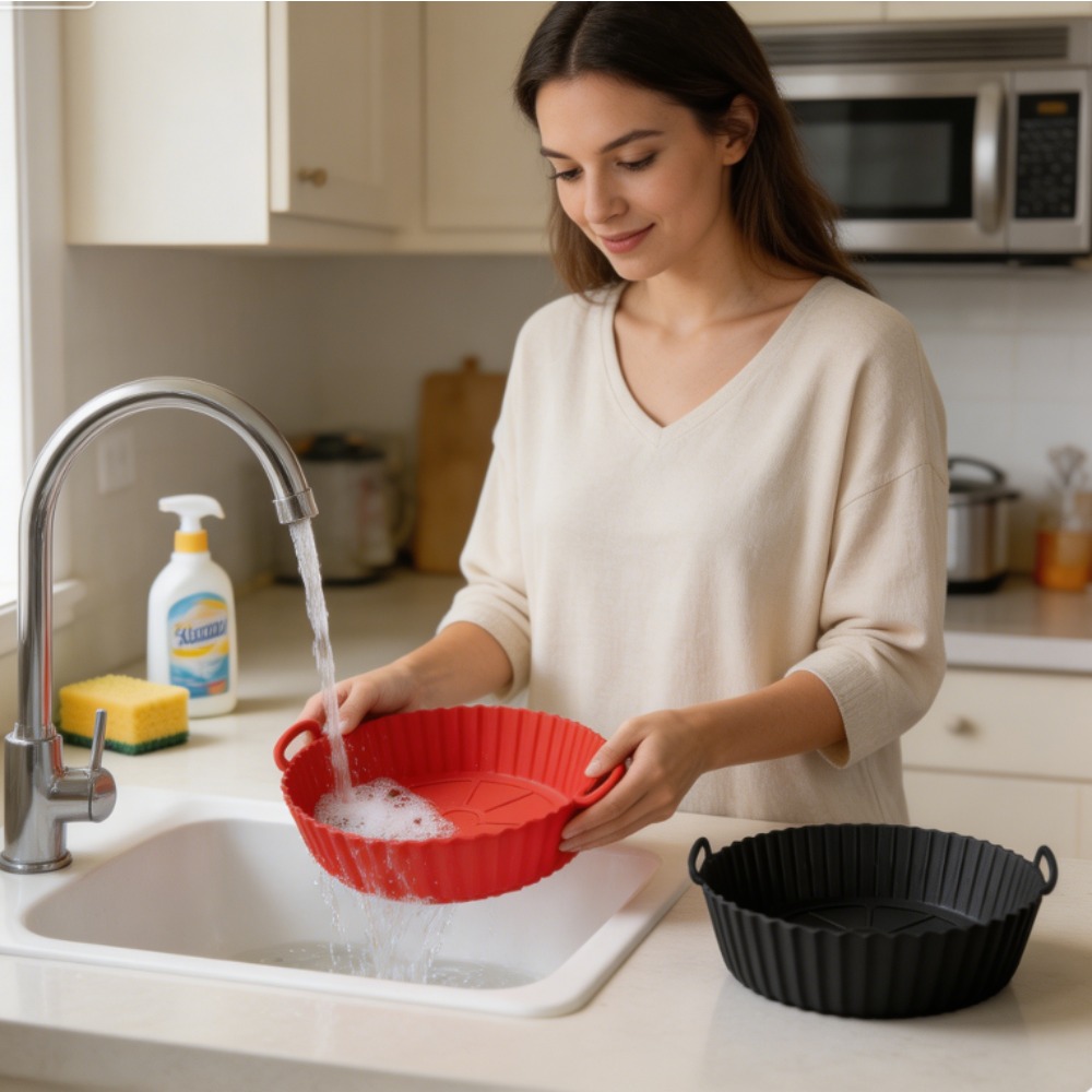 Silicone Baking Mat - Round Silicone Air Fryer Liner Reusable