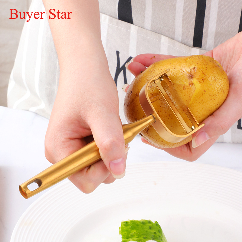 Kitchen Gadgets Gold - New Gold Fruit Peeler Stainless steel