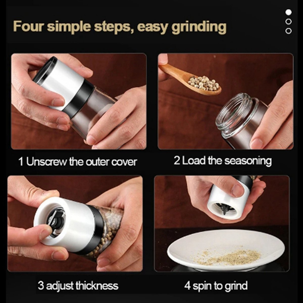 Manual Salt Pepper Grinder Tra - Kitchen Gadgets Kitchen recension och pris