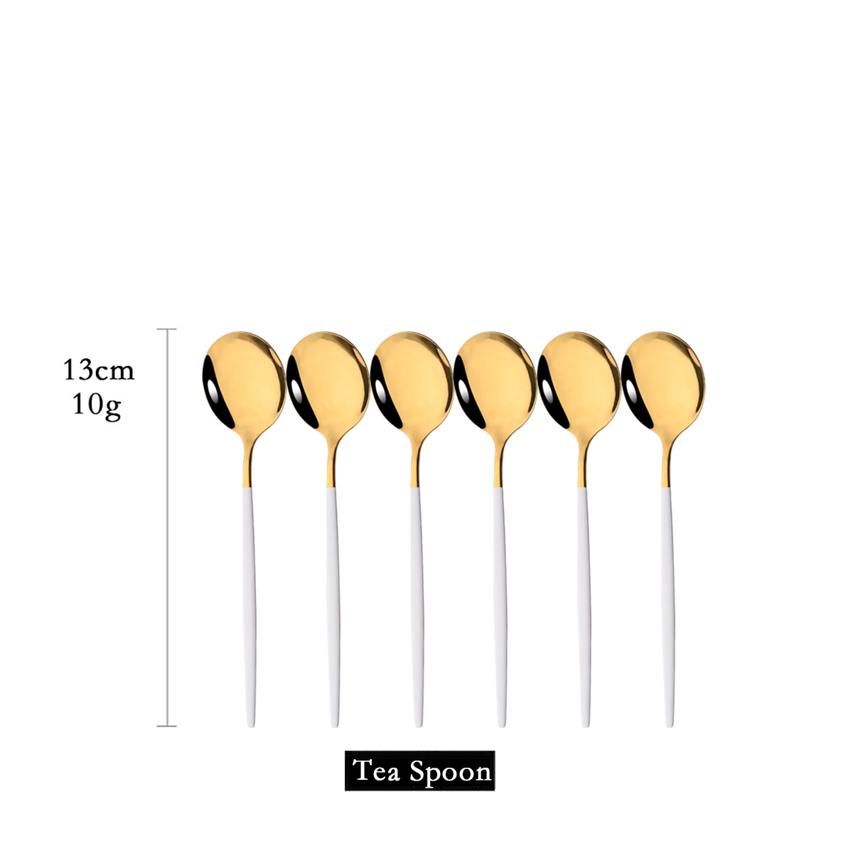 6Pcs Mirror White Gold Tea Spo - Kitchen Gadgets Gold recension och pris