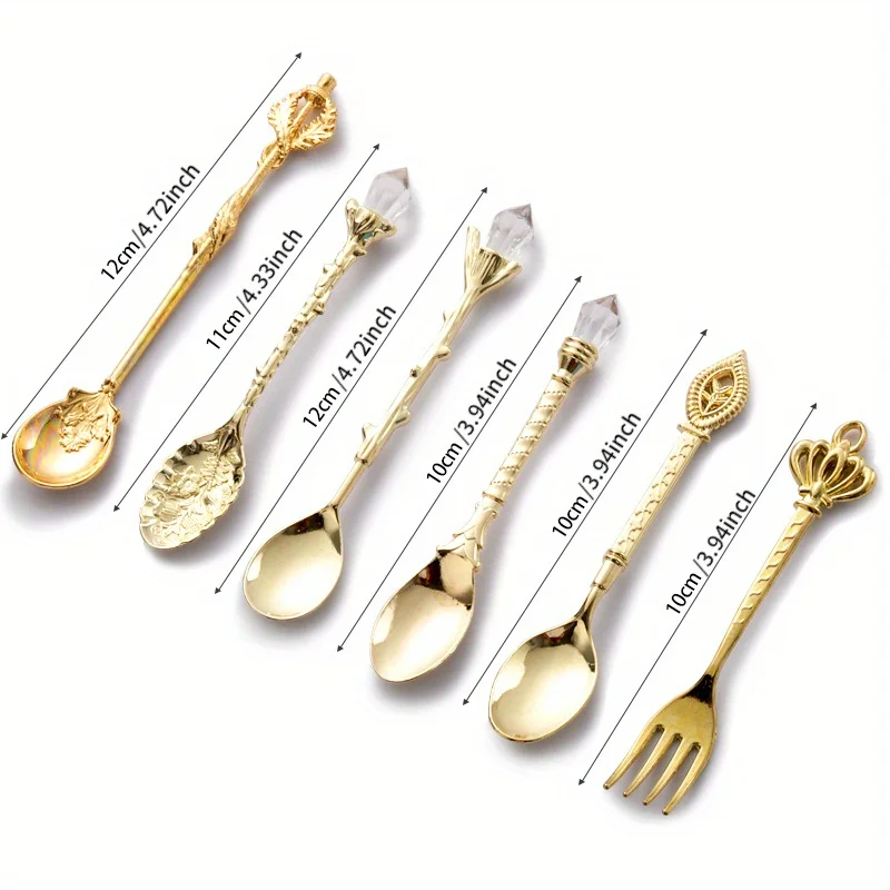 6pcs Vintage Spoons Fork Royal - Kitchen Gadgets Gold recension och pris